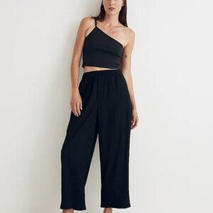 Madewell Crinkled Crepe Straight-Leg Crop Pants, S